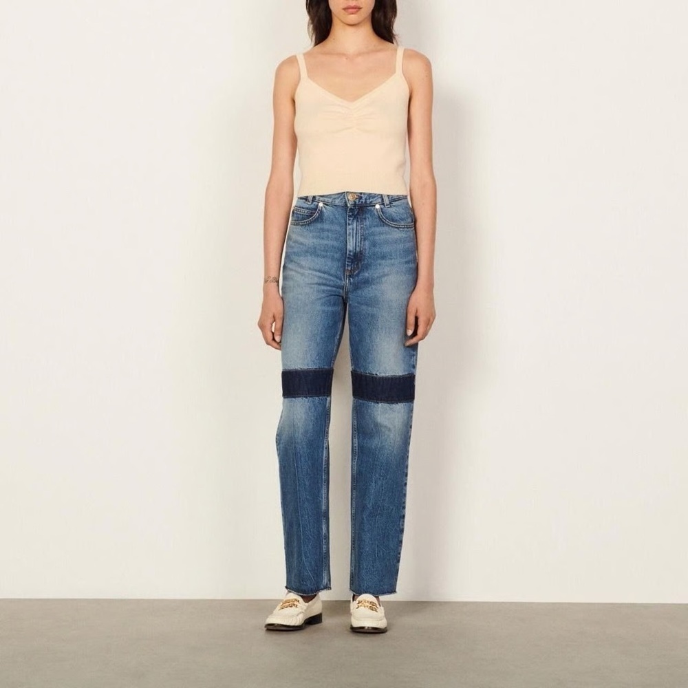 NWT Sandro Cream Wool Crop Top